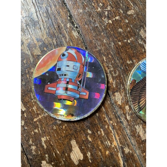 Vintage Metal Pog Slammers Lot Of 3 1990's Bald Eagles Space Ships - Picture 2 of 5